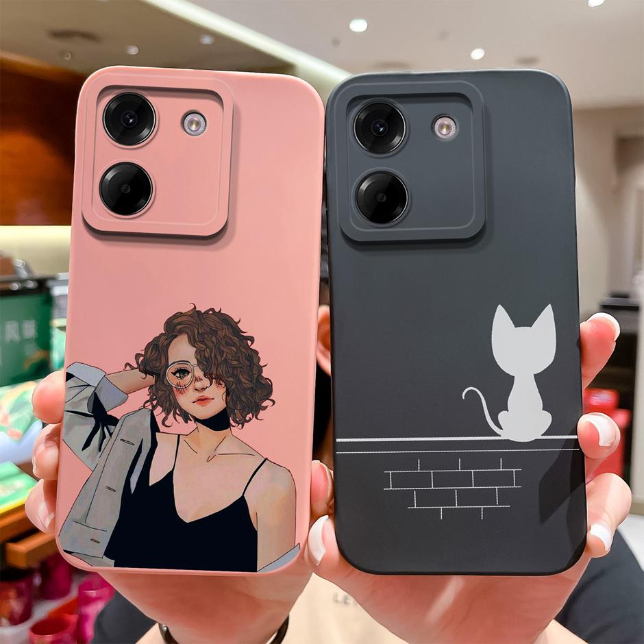 For Xiaomi Poco M7 Pro 5G Case Cute Cartoon Sweet Girl Silicone Soft Protective Back Cover For XiaomiPocoM7 Pro 5G Fundas Coque