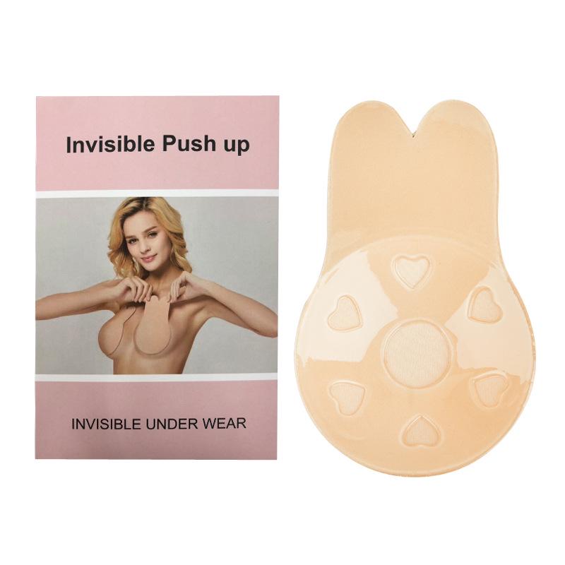 Новые силиконовые наклейки на соски с ушками кролика: Дышащие, Пуш-ап, Невидимые и Защищающие от обнажения накладки для подъема груди.