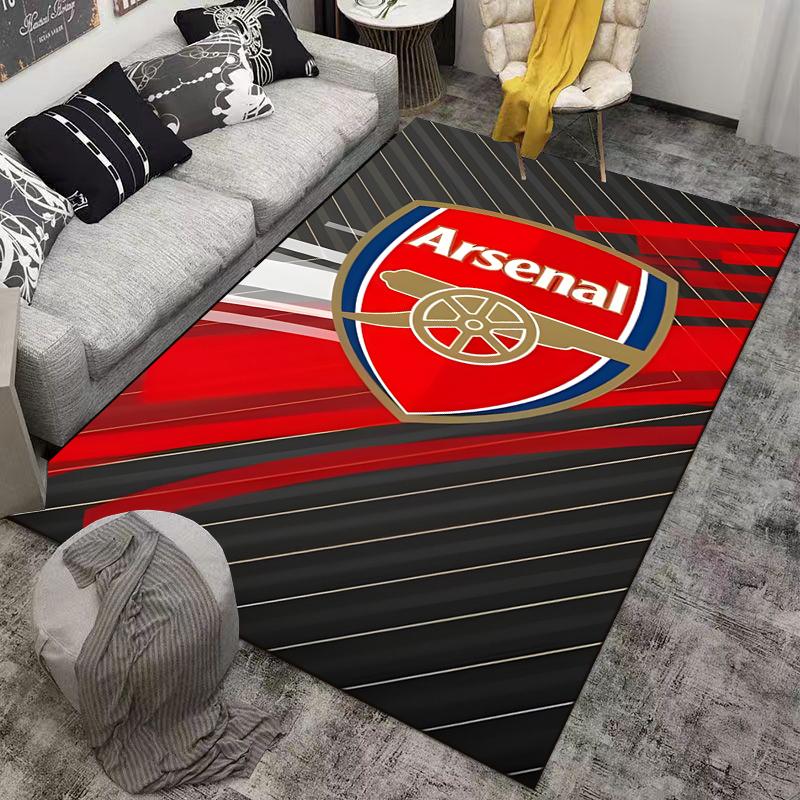 Arsenal Logo Carpet, Black Red Modern Design, Fan Home Decor Suitable for use as an anti-slip for living room bedroom sofas
