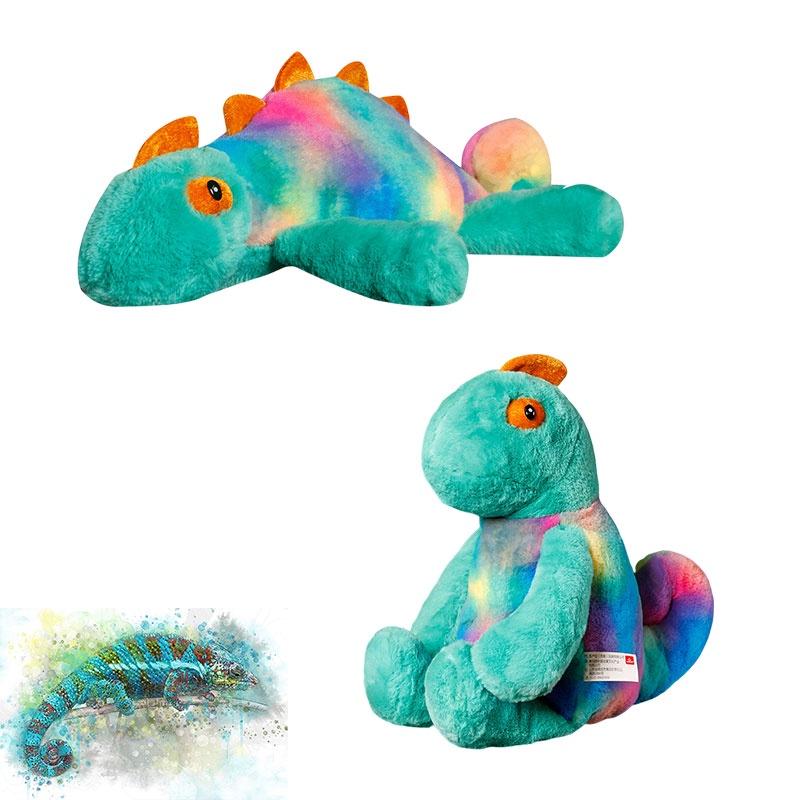 Милая плюшевая игрушка-хамелеон, меняющая цвет, длинношерстная набивная кукла-ящерица, оптовый подарок, украшение