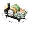 Компактная полка для посуды, многофункциональная расширяемая сушилка для посуды, нержавеющая сушилка для кухонной посуды со съемным держателем столовых приборов