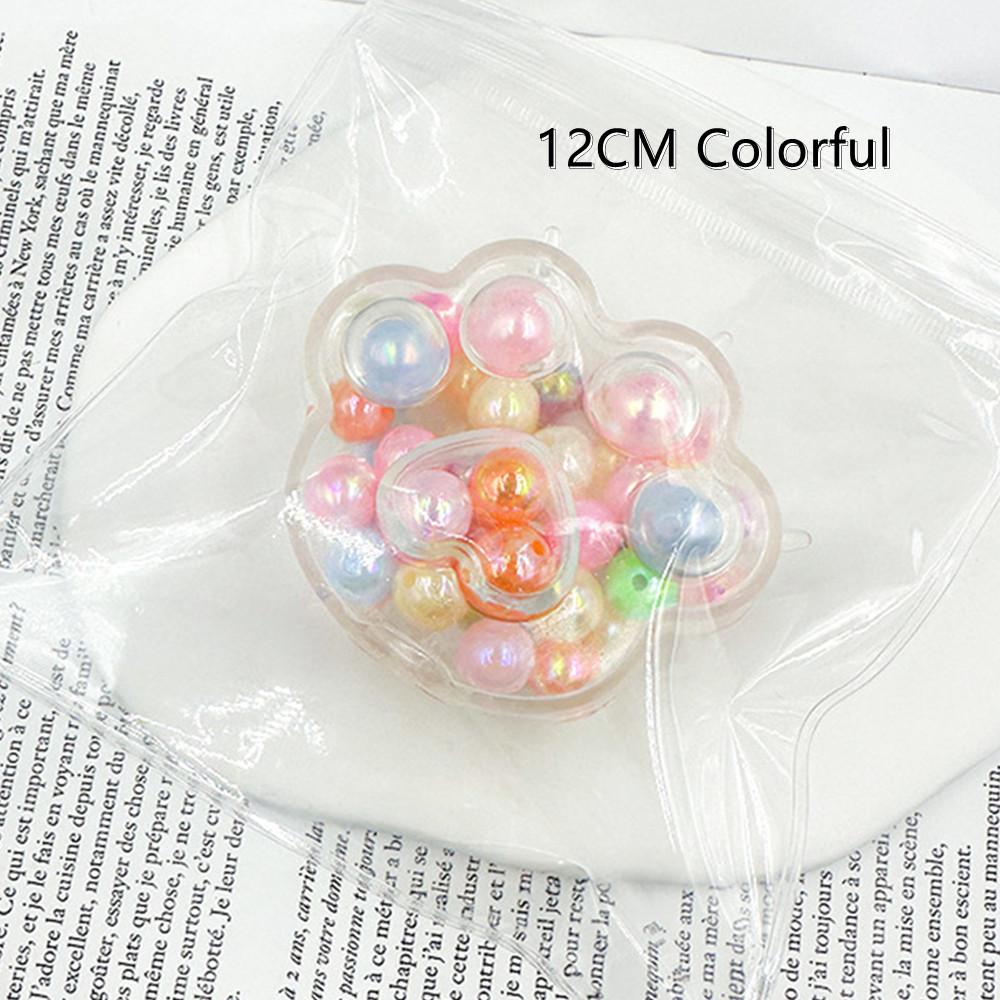Handmade Grape Noisy Squishy Ball Colorful Beads Cat Paw Sensory Fidget Toys for Kids Adults Stress Relieve Squeeze Toys