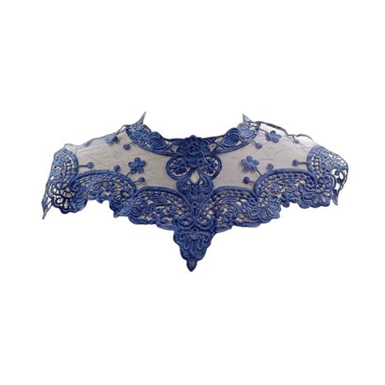 Lace Embroidered Fake Collar Hollow See-through Lace Flower Pattern False Collar Lace Embellished Clothing Accessory