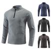 Men's Quick-Dry Elastic Fleece Jacket: Breathable, Warm, Velvet-Lined, Stand Collar, Long-Sleeved Sports Top