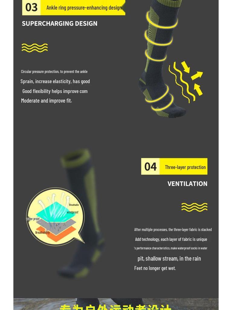 Custom Waterproof Over-the-Knee Sports Socks for Outdoor and Adventure Activities