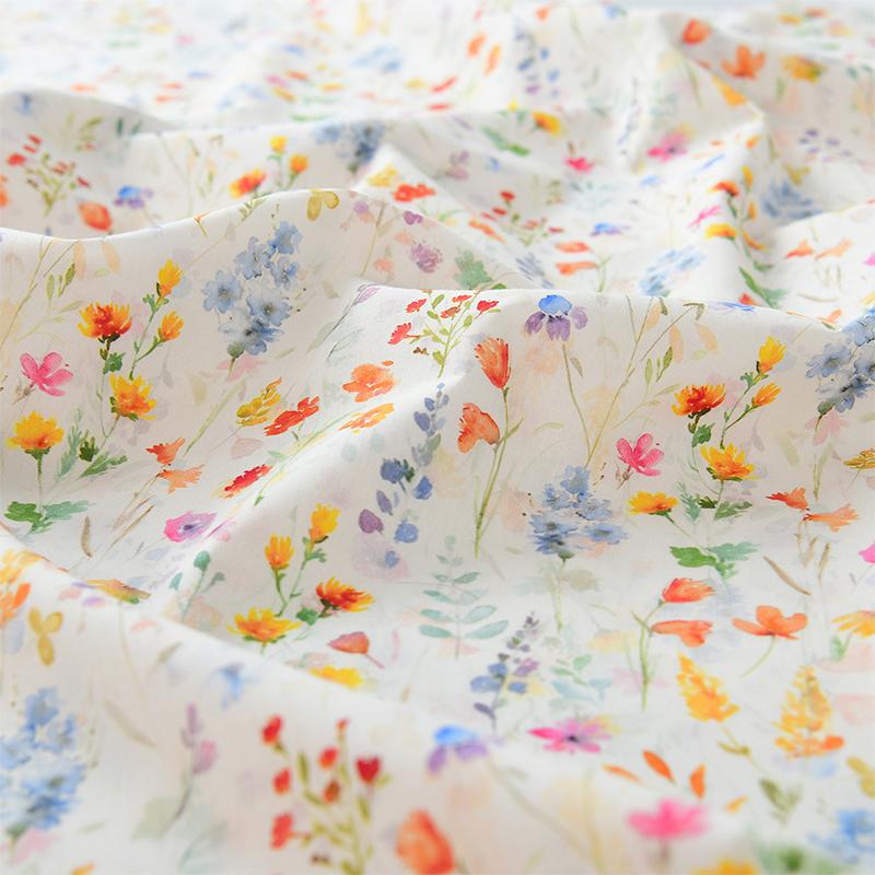 100x145см Хлопковая Поплиновая Ткань Пасторальный Стиль Свежая Ткань с Цветочным Принтом Для DIY Шитья Одежды для Кукол Платья Пижамы Рубашки