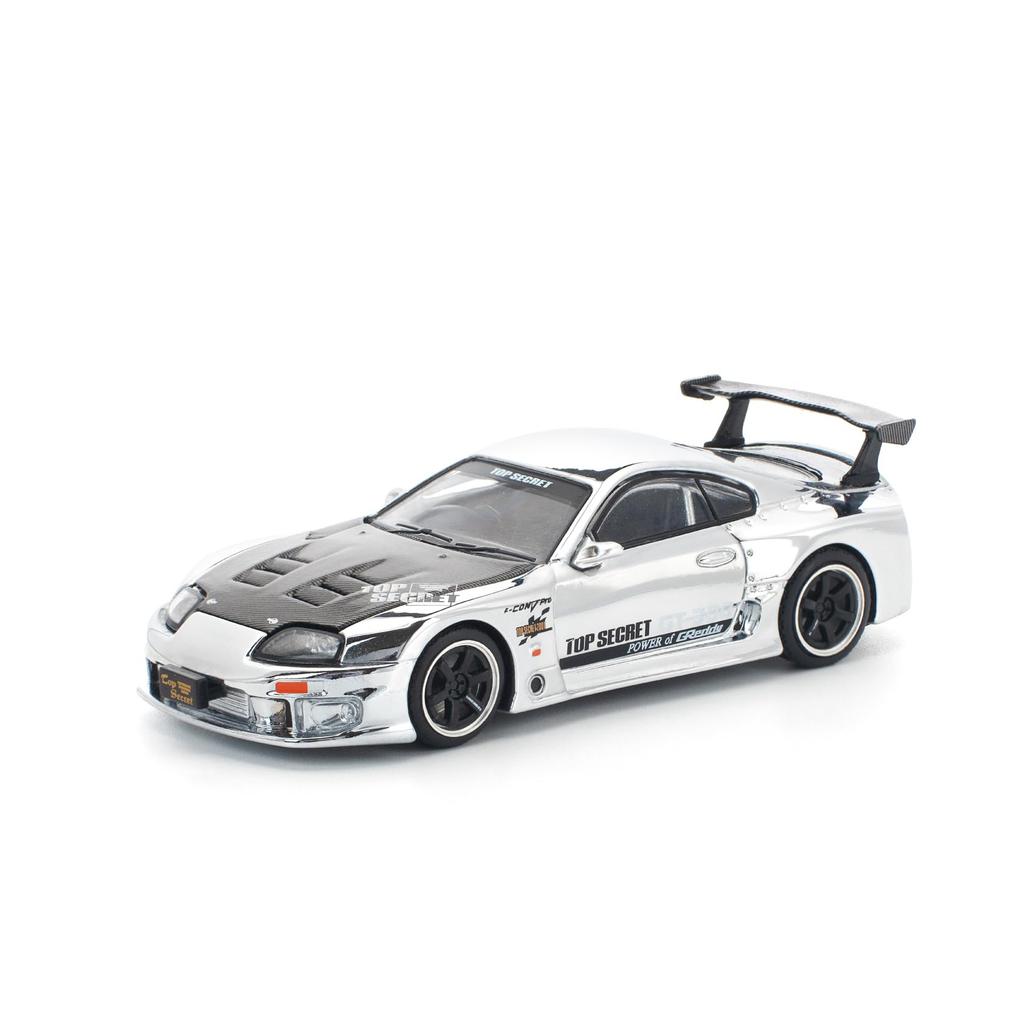Genesis Company POP RACE Масштабная модель Top Secret GT300 Supra Серебристый Хромированная отделка PR640325 1/64