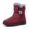 Женские новые зимние сноубутсы, флисовые утепленные теплые нескользящие ботинки, высокие с толстой подошвой, женские ботинки