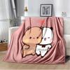 Cute Bubu and Dudu Series Blanket Flannel Cozy Soft Fleece Bedspread Classic Cartoon Blanket,Decke