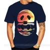 Sunset Panda Moon Shadow T-Shirts Men Formal Short Sleeve  Pullover Cotton Clothes University T Shirt Oversize Beach Tshirt