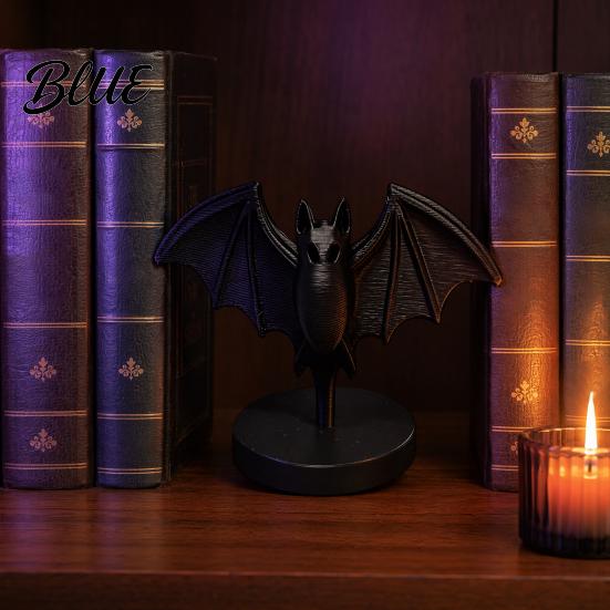 Фигурка летучей мыши с основанием, 3D-печать, готическая черная статуэтка, устойчивое круглое основание, Хэллоуинский настольный орнамент, Декор для дома, обеденного стола и