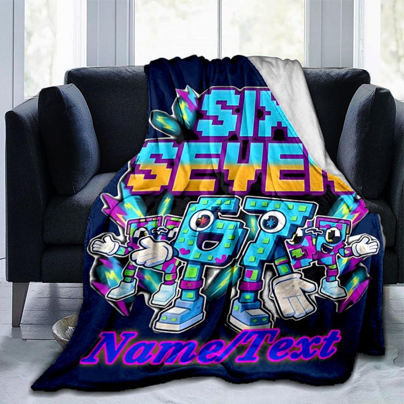 1PC Custom Name "Six Seven Adventure" flannel blanket versatile,all-season throw suitable for the living room,bedroom,camping,travel,and gift