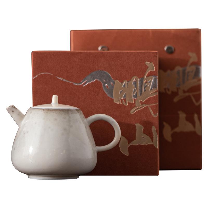 170 мл Винтажный Чайник Тушь и Промывка Фарфоровый Чайник Ручной Работы Обожженный Дровами Чайник для Заваривания Чая Чайник для Чая Чайная Церемония