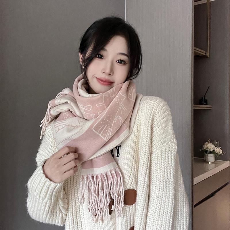 Soft Scarf Winter Cashmere Scarf Women'S Warm Cashmere Blanket Scarf Women'S Shawl Thick Square Scarf