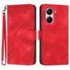 For Xiaomi Redmi Turbo 4 5G/Xiaomi Poco X7 Pro 5G Wallet Case Line Imprinted PU Leather Phone Cover with Strap