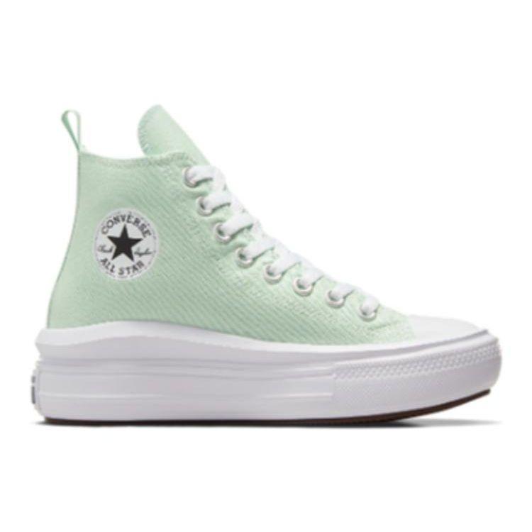 Converse Кроссовки Chuck Taylor All Star Move Platform High GS Sticky Aloe Kids, синие, белые, черные A06350C