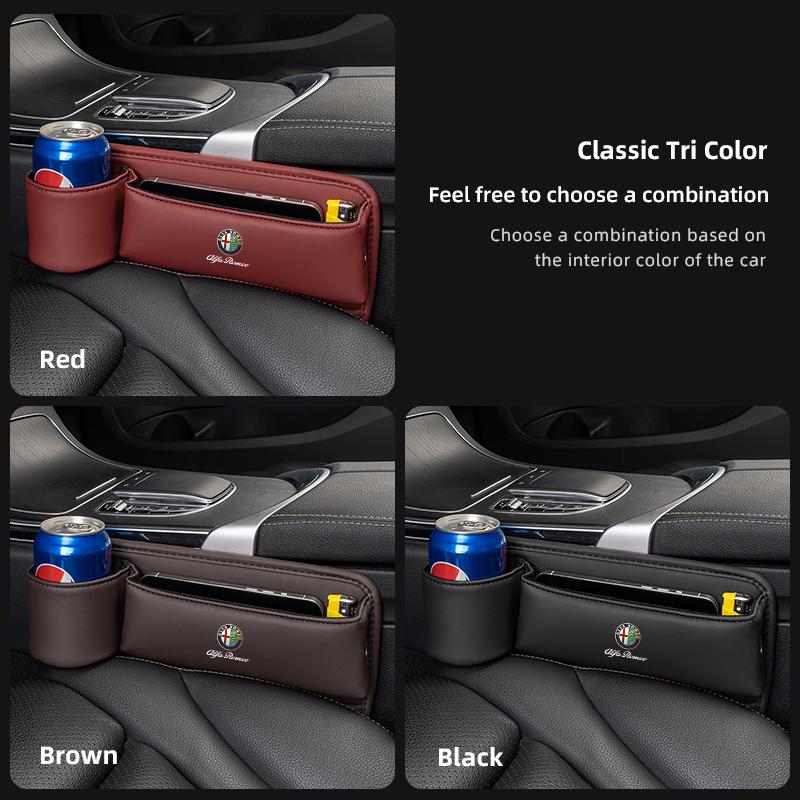 Car Seat Crack Filling Storage Box Auto Water Cup Phone Holder For Alfa Romeo 156 159 147 4C 8C 166 Giulia Giulietta MitoGF8