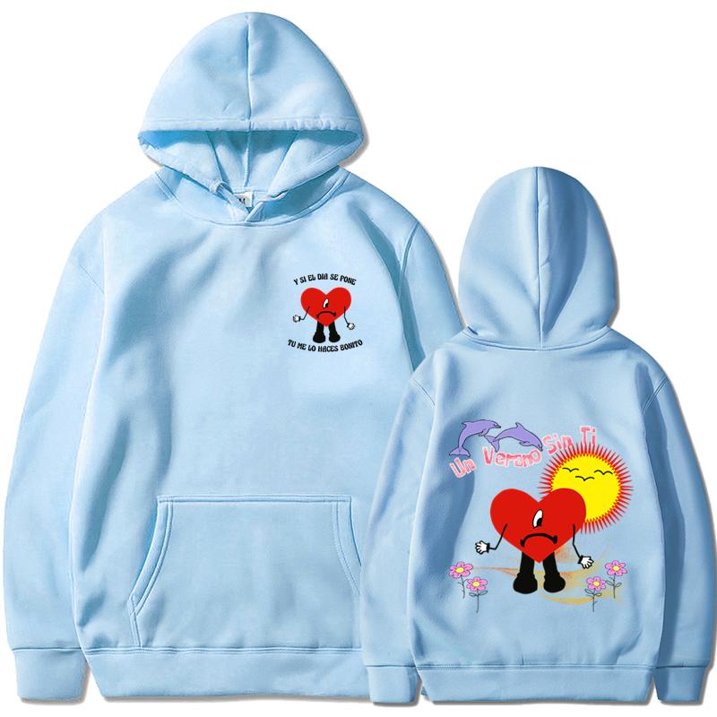 Модная новая толстовка с принтом Bad Bunny, унисекс, уличная спортивная толстовка в стиле хип-хоп, высокое качество, хит продаж, топ 2023