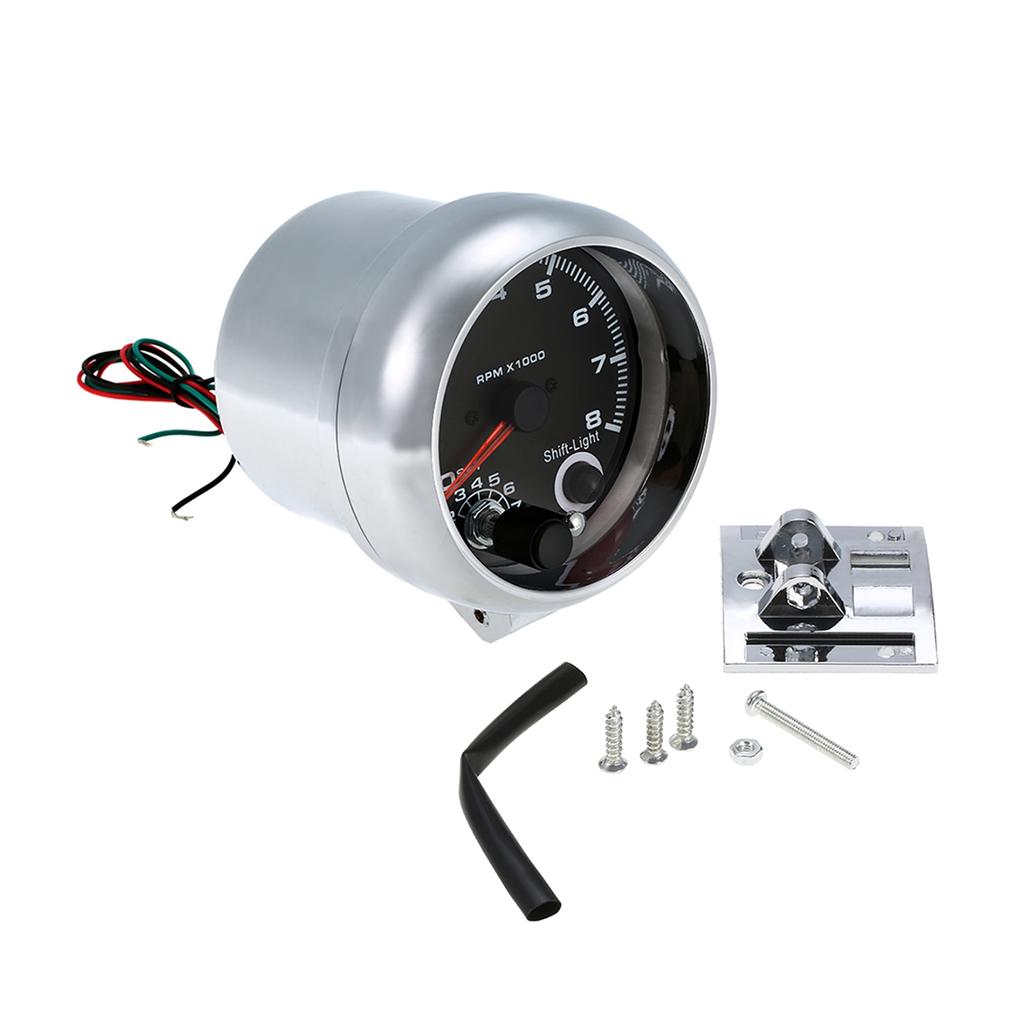 7 светодиодных цветов фона 3,75 "" автомобильный универсальный черный тахометр синий индикатор Inter Shift