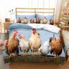 Пододеяльник с изображением фермерской курицы King Queen, комплект постельного белья с изображением милого цыпленка, семейное одеяло с изображением животных, 2/3 предмета из полиэстера, покрывало