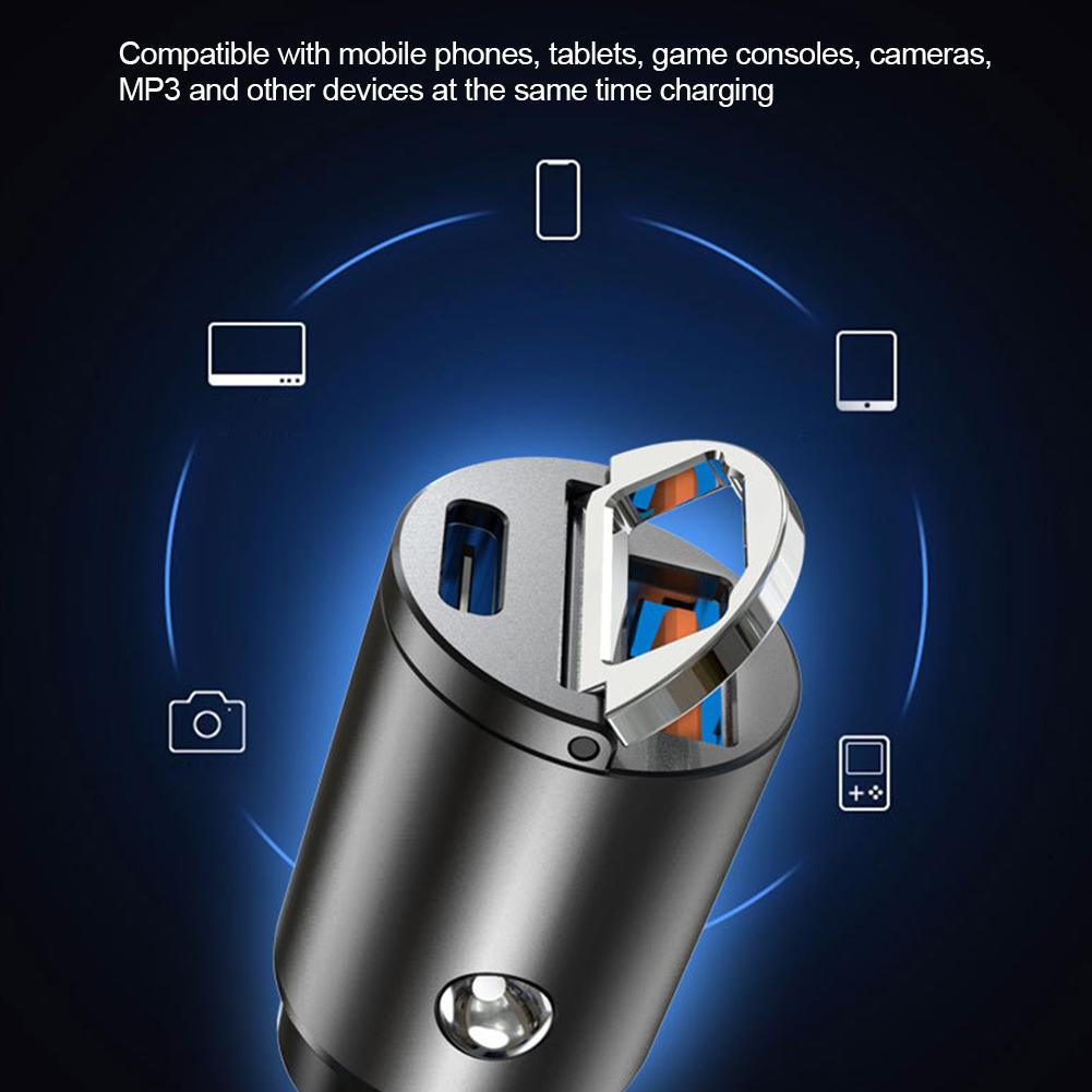 Новое обновление Быстрое зарядное устройство Mini USB QC 3.0 Type C USB C PD Автомобильное зарядное устройство Адаптер для iPhone Samsung Huawei Phone