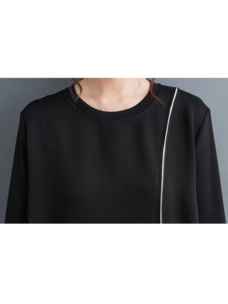 Xitao Повседневное однотонное женское платье, свободное женское пуловерное платье на молнии HQQ1543