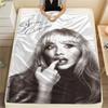 Sabrina Printed Flannel Blanket, soft throw for bedroom sofa, washable, fan merchandise, great gift.