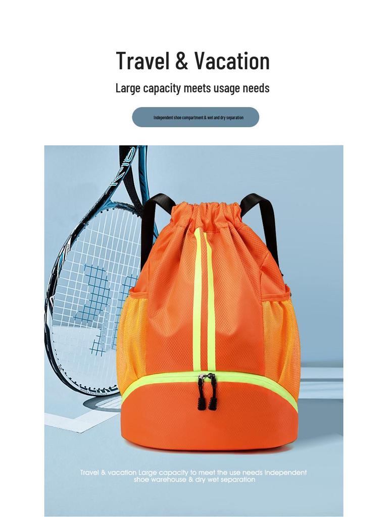 Спортивный рюкзак большой вместимости: Баскетбол, Плавание, Спортивная сумка с разделением на сухое/мокрое