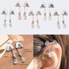 Трендовый плавающий пирсинг Хеликс 2025 года, серьга в форме кошачьего ушка, титановая сталь, циркон в форме капли воды, штанга для трагуса, пирсинг хряща тела, циркон