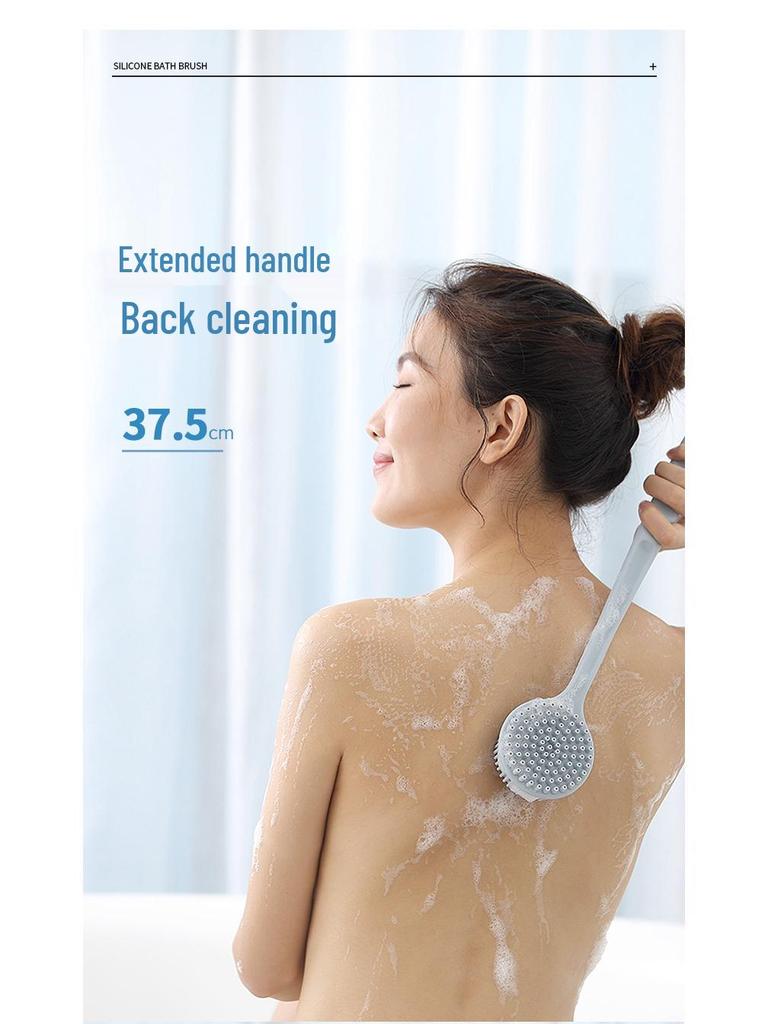 Силиконовая щетка для ванны с длинной ручкой - Мягкая щетина для мытья спины для легкой очистки