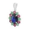 Серебряная подвеска с сапфиром 4.575ct, рубином, изумрудом (2191087)