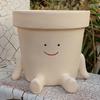 Smiling Face Flower Pot Resin Swing Smile Face Planter Creative Cute Plant Succulent Pots for Indoor Outdoor Plant