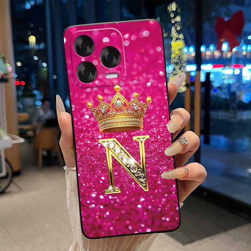 Чехол для ZTE Blade V70 Vita/Nubia V70 Дизайн Мягкий Силикон Черный Чехол Ударопрочный Красивый Модный Корона Буква Узор Оболочка
