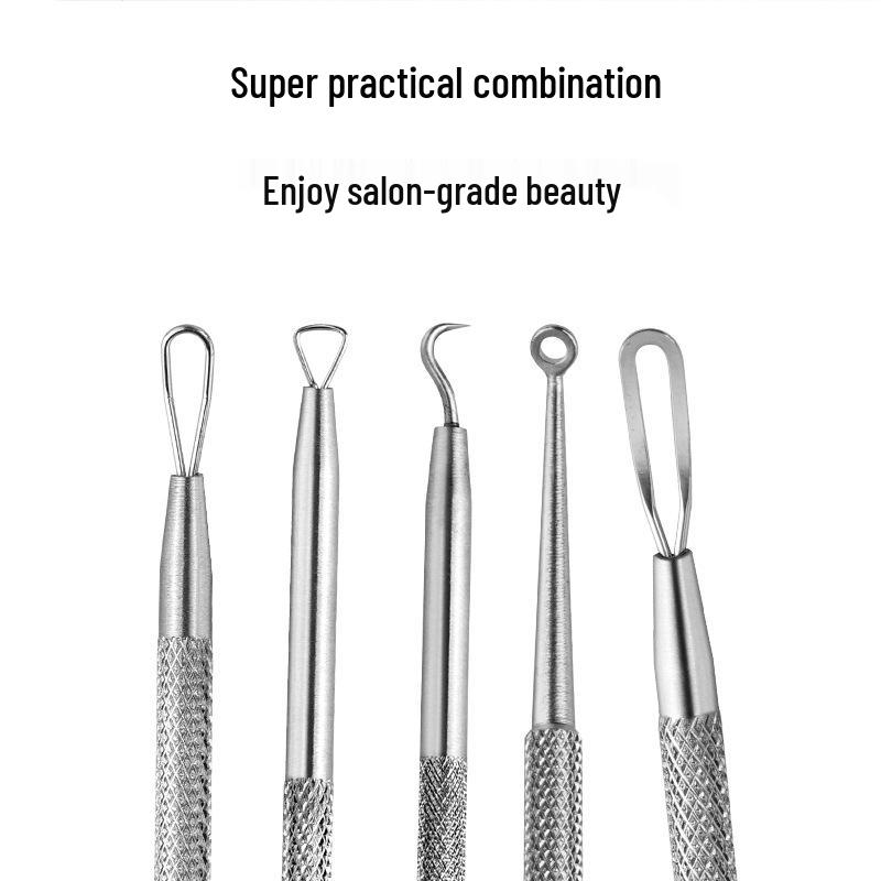 Пинцет для удаления черных точек из нержавеющей стали, двухсторонний инструмент для удаления акне с текстурированной головкой для извлечения прыщей и комедонов.