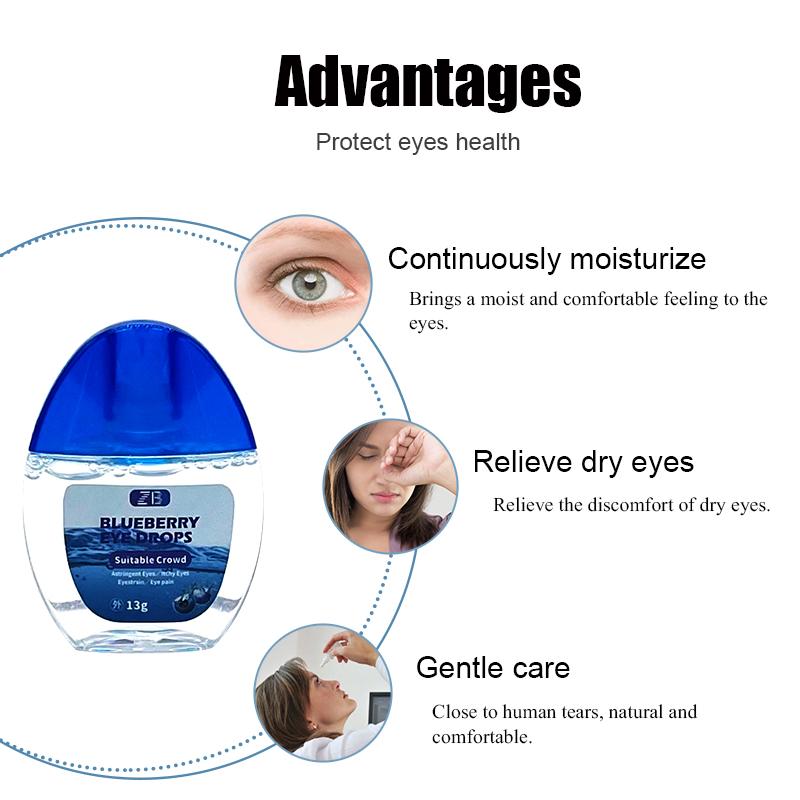 Cool Eye Drop Blueberry Essence Eye Drops Relieves Red Eyes Blurred Vision Dry Itchy Eyes Clean Detox Protect Eyesight