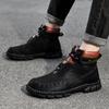 Мужские ботинки Осень Зима Новые Ручной работы Высокие Повседневные Ботинки Уличные Нескользящие Походные Мужские Ботинки Кожаные Мужские Мотоциклетные Ботинки Trave