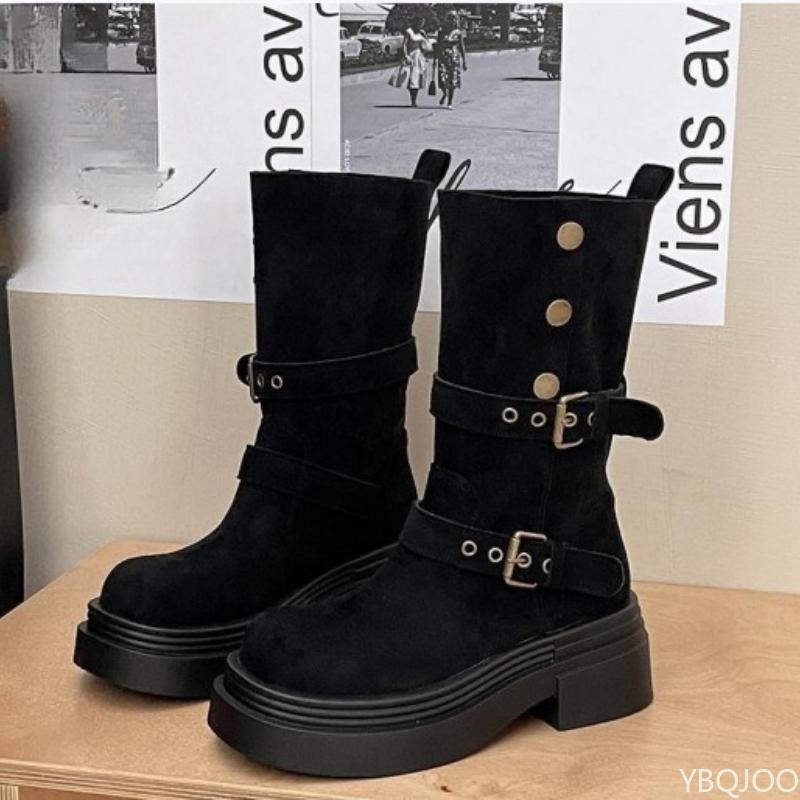 Женские новые весенне-осенние одинарные ботинки в стиле ретро, толстая подошва, простые, удобные, универсальные короткие ботинки для повседневной носки