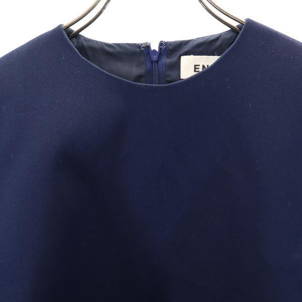 ENFOLD made in Japan No sleeve one piece 36 Navy system Back zip Women Used