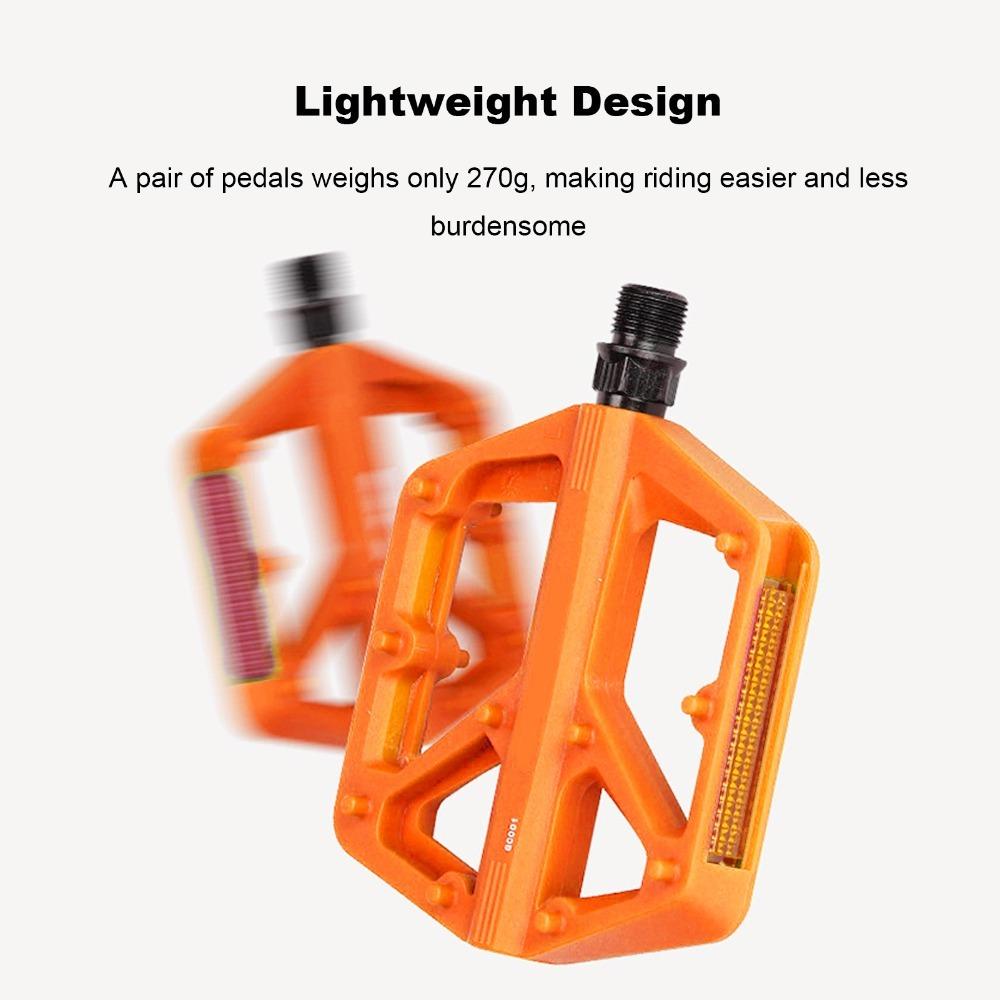 Nylon Fiber Body Bike Pedals Boron Steel Spindle Bike Platform Pedals  Cycling Upgrade