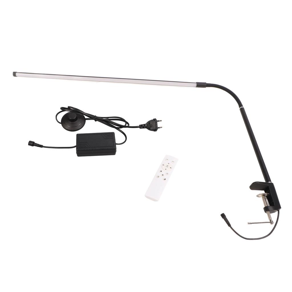 Светодиодная настольная лампа с зажимом 5 уровней яркости от 3000K до 6500K вращающаяся на 350 градусов лампа для красоты ресниц черная