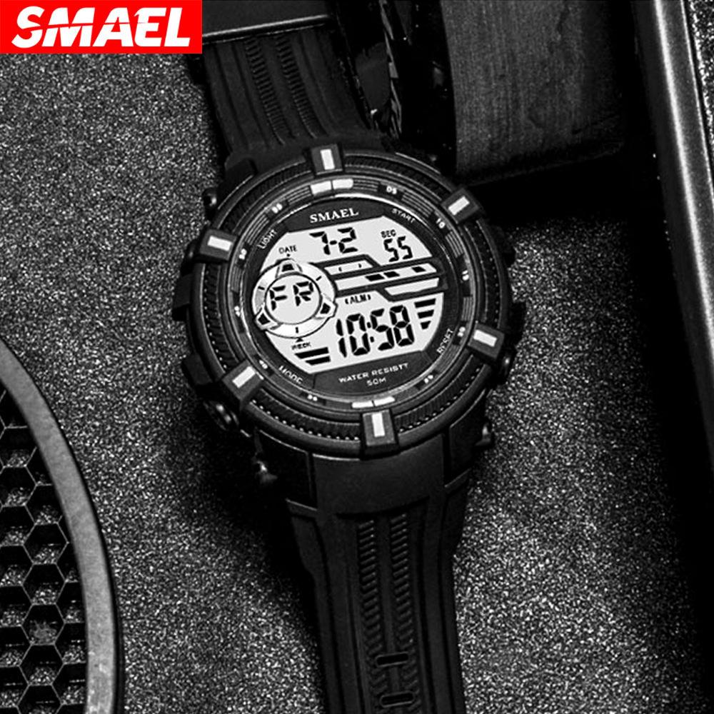 SMAEL Многофункциональные спортивные часы Мужские водонепроницаемые светящиеся в темноте модные электронные часы
