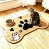 Мультяшный коврик для кормления домашних животных Коврик для миски кошки Собака Кошка Коврик для еды Нескользящий Пятноустойчивый Впитывающий Диатомовая земля Напольный коврик Противоуриновый коврик