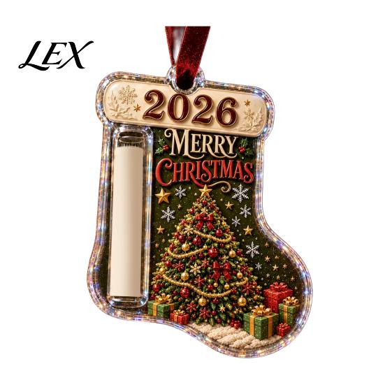 Festive Christmas Tree Decoration Stocking Shaped Cash Gift Ornament, Acrylic Money Holder Hanging Clear Ornament Decor, Xmas for Tree, Holiday Party