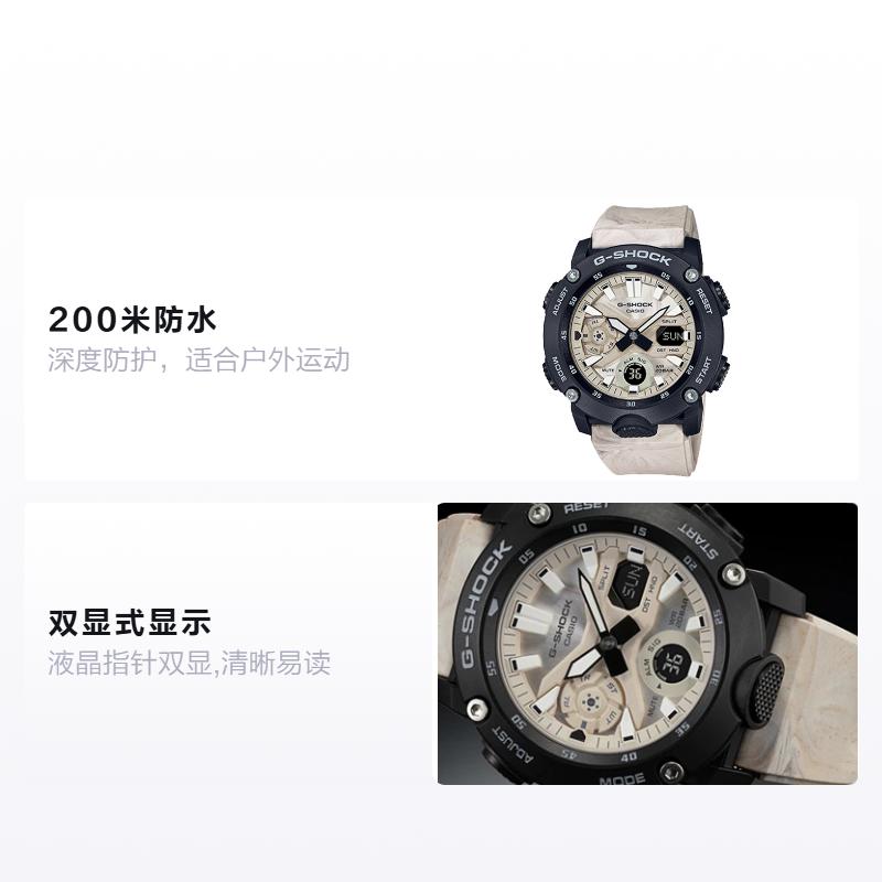 Casio Серия G-SHOCK Углеродное ядро Три стрелки Три индикатора Единорог Контрастный цвет Двойной дисплей Многомасштабный Водонепроницаемый Электронный GA-2000WM-1APRD