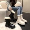 Winter Warm Plush Thick-soled Women's Snow Boots Outdoors 2024 Hot Sale Mid Heel Water Proof Casual Comfortable Women Boots