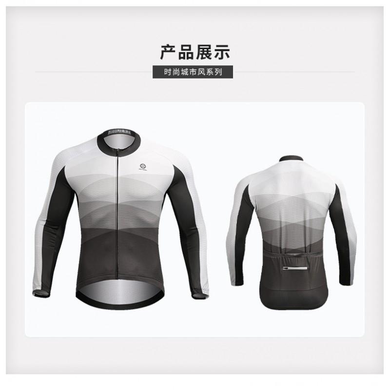 XINTOWN Mens Long Sleeve Cycling Jersey Moisture Wicking Bike Top Riding