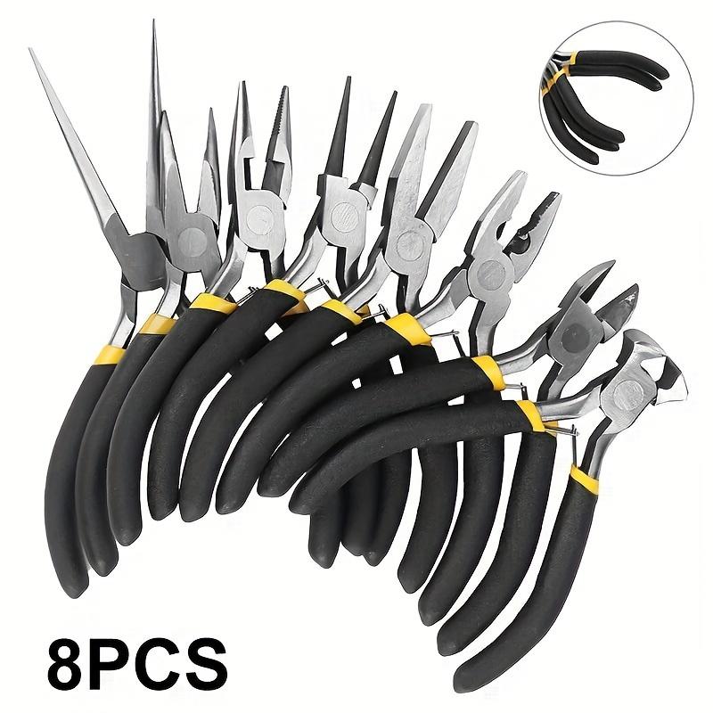 8pcs/set, Multifunctional Pliers Set - Round Curved Needle Nose Pliers for Indoor and Outdoor Repairs