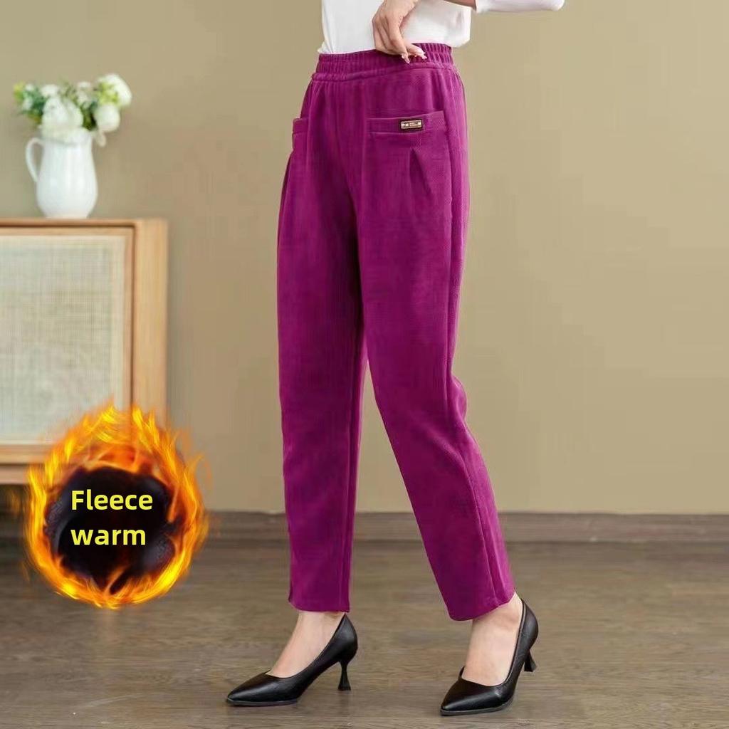 Autumn and Winter Women's Corduroy Pants Casual Fashion Women's Warm Pants Straight Pants