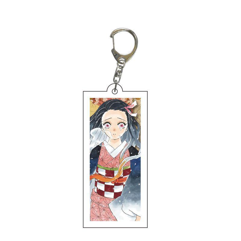 Клинок, рассекающий демонов Kimetsu No Yaiba Замок Бесконечности Акриловый брелок Украшения Токито Муичиро Игуро Обанзай Модель для действий Модели Игрушки