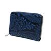 Кошелек для монет Baggy Port, Кожа, окрашенная индиго, с тисненым узором пейсли, Мужской, Женский, Унисекс, ZYS-199 (Темно-синий)